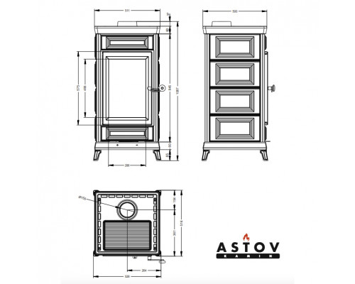 Печь-камин Майолика