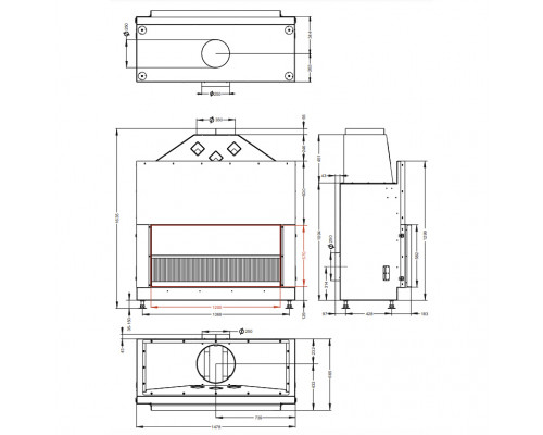 Каминная топка Astov О1С 120\57