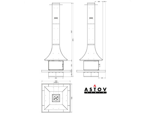 Каминная топка Astov АРТ П4С 800