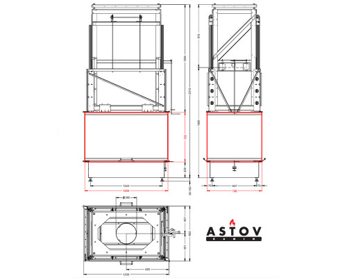 Каминная топка Astov П4С 12080