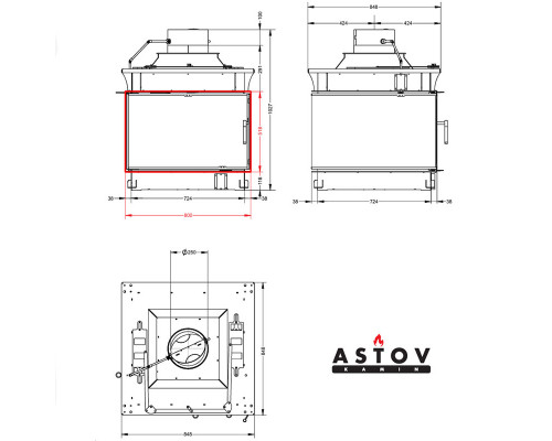 Каминная топка Astov П4С 800