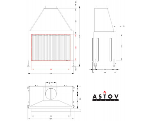 Каминная топка Astov ОПС 900