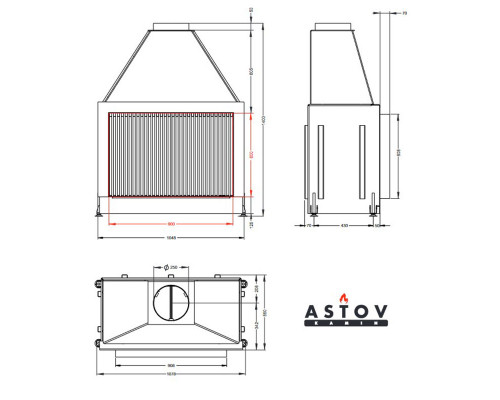 Каминная топка Astov ОПС 900