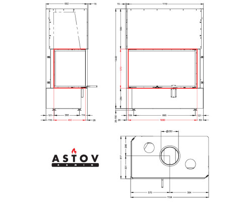 Каминная топка Astov П2С 10057