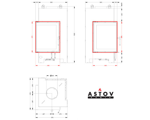 Каминная топка Astov П2С 440