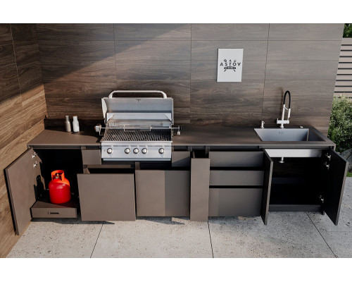 Кухня ASTOV BBQ № 2 (ширина 3440 мм) 
