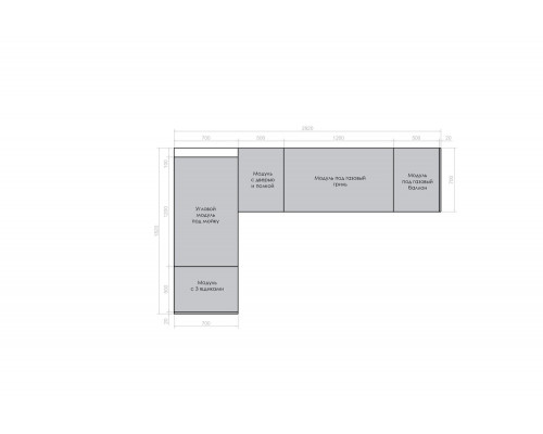 Кухня ASTOV BBQ № 9 (ширина 1820х2920 мм) 