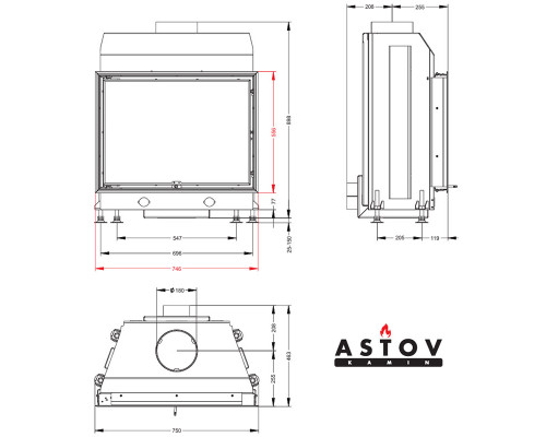 Каминная топка Astov М 700