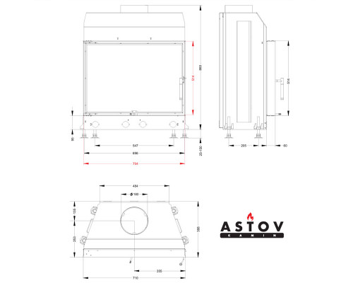 Каминная топка Astov М 700 Б