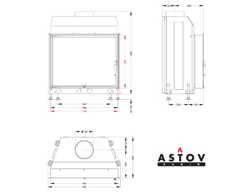 Каминная топка Astov МЛ 700