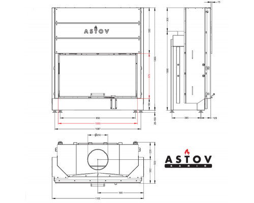 Каминная топка Astov ПС 10057