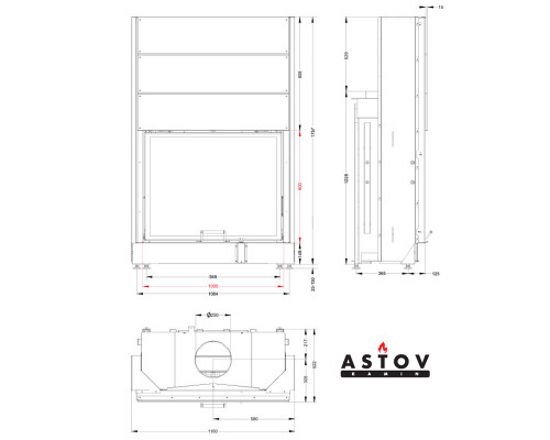 Каминная топка Astov ПС 10080