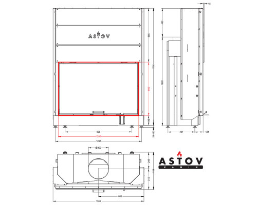 Каминная топка Astov ПС 12080