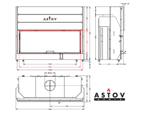 Каминная топка Astov ПС 15057