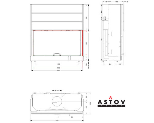 Каминная топка Astov ПС 15080