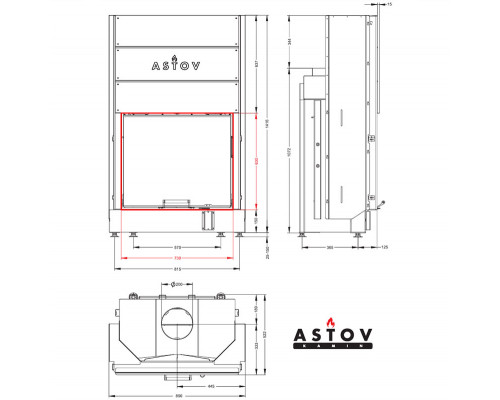 Каминная топка Astov ПС 7363