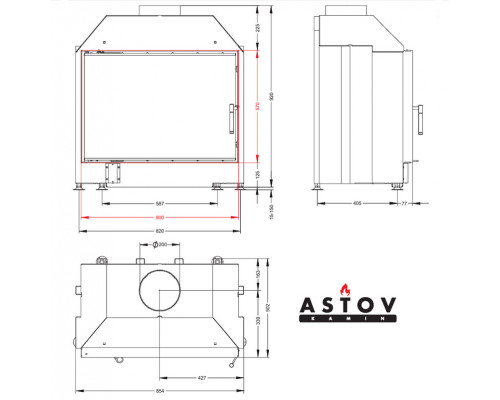 Каминная топка Astov ПС 800