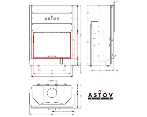 Каминная топка Astov ПС 8057