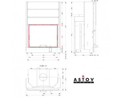 Каминная топка Astov ПС 8063 У