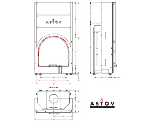 Каминная топка Astov ПСА 7070