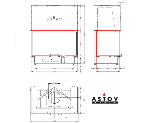 Каминная топка Astov П3С 10057