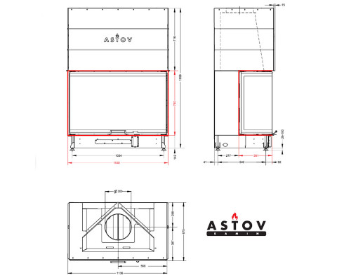 Каминная топка Astov П3С 11074