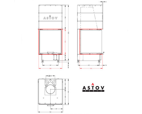 Каминная топка Astov П3С 5357