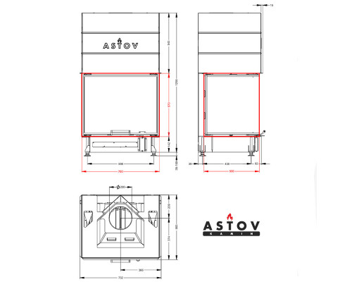 Каминная топка Astov П3С 7057