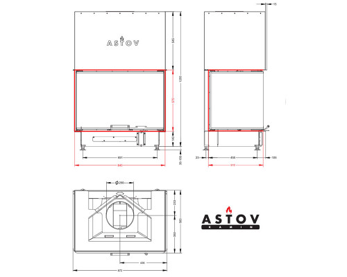 Каминная топка Astov П3С 8457