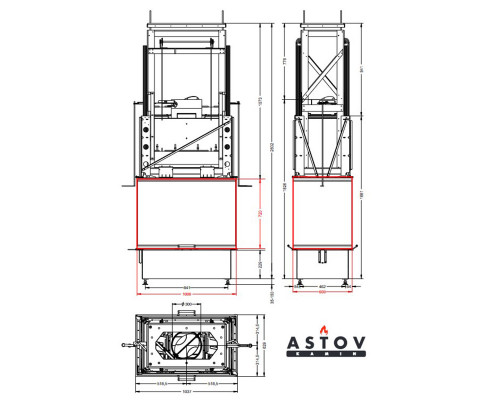 Каминная топка Astov П4С 10072