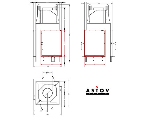 Каминная топка Astov П4С 440