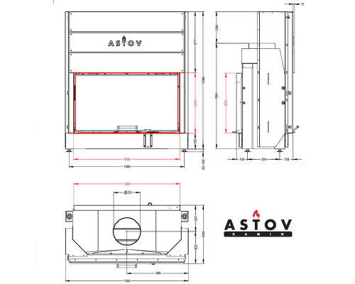 Каминная топка Astov ПТ 10057