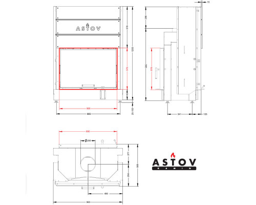 Каминная топка Astov ПТ 8057