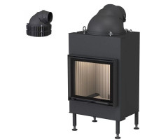 Каминная топка Brunner BKH 5.0 flat 42-50 DT с чугунным дымосборником 200 мм с кольцами