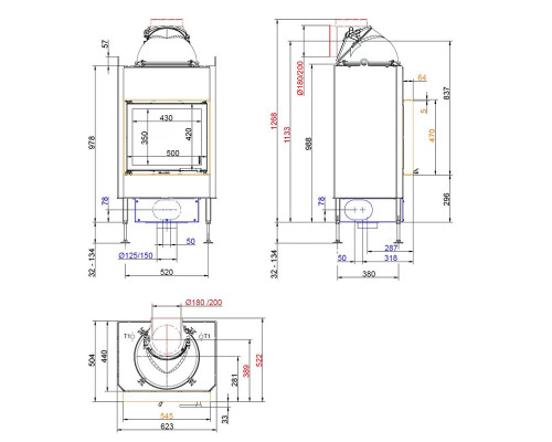 Каминная топка Brunner BKH 5.0 flat 42-50 DT Каминная топка Brunner BKH 5.0 flat 42-50 DT