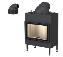 Каминная топка Brunner BKH 5.0 flat 42-66 DT с чугунным дымосборником 200 мм с кольцами