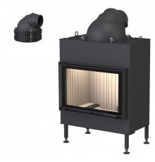 Каминная топка Brunner BKH 5.0 flat 42-66 DT с чугунным дымосборником 200 мм с кольцами