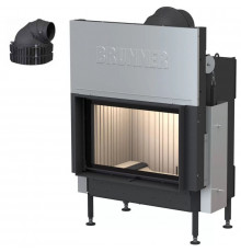 Каминная топка Brunner BKH 5.0 flat 42-98 ST с чугунным дымосборником 200 мм с кольцами