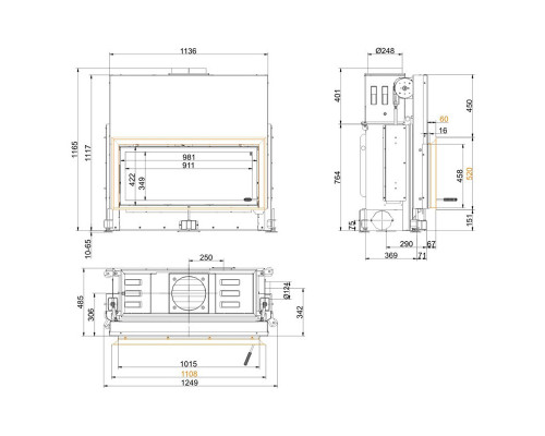 Каминная топка Brunner Architektur-Kamin 45-101
