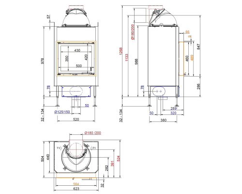 Каминная топка Brunner BKH 5.0 Tunnel 42-50 DT-DT Каминная топка Brunner BKH 5.0 Tunnel 42-50 DT-DT
