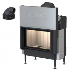 Каминная топка Brunner BKH 5.0 flat 42-66 ST с чугунным дымосборником 200 мм с кольцами