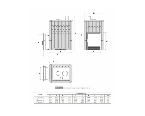 Печь Южная 22 для бани