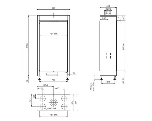 Двухсторонняя топка M-Design Тру Вижн 850 DVL Двухсторонняя топка M-Design Тру Вижн 850 DVL