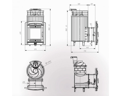 Печь Атмосфера L ламель+сетка с газовой горелкой