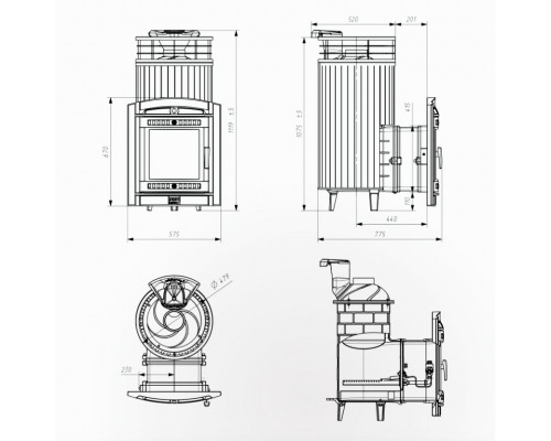Печь Атмосфера XL ламель+сетка с газовой горелкой