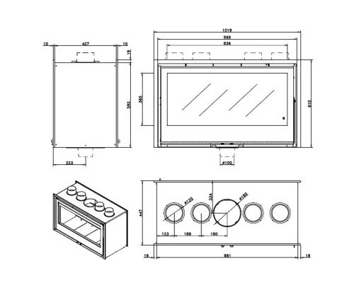Каминная топка Rocal Arc 100 DC + plus 180 Каминная топка Rocal Arc 100 DC + plus 180