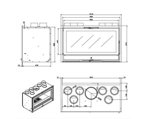 Каминная топка Rocal Rcr 100 Каминная топка Rocal Rcr 100
