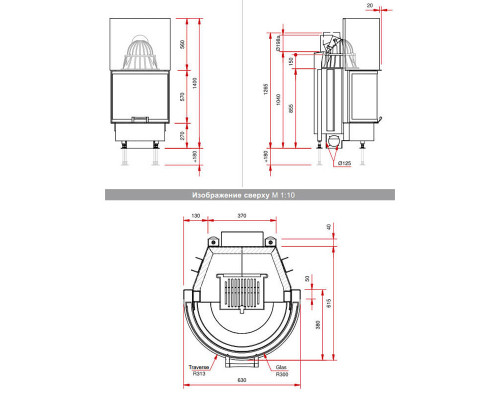 Каминная топка Schmid Ronda 6057 h - 180° (Ронда)