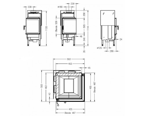 Каминная топка Spartherm Global 2L45/45 Каминная топка Spartherm Global 2L45/45
