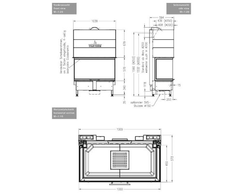 Каминная топка Spartherm Linear 4S Arte 3RL 100h Каминная топка Spartherm Linear 4S Arte 3RL 100h